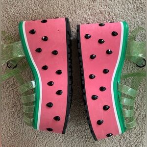 Sugar thrillz watermelon platform flatform shoes kitsch kawaii dopamine cute